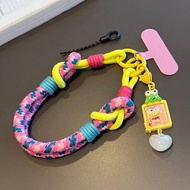 Mobile Phone Lanyard Wrist Strap Double Buckle Woven Dopamine Anti-Lost Camera Pendant Solid Jewelry