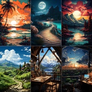 DROFE / Paint By Numbers / Lakes I / Digital Oil Painting by numbers / coloring pictures / DIY Paint