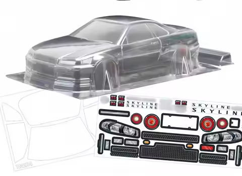 1/12 Scale GTR R34 Unpainted Clear Body Shell fit M-Chassis 210mm Wheelbase Tamiya M05/M06/M07 Carte