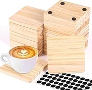 20pcs 4 x 4 Inch Unfinished Wood Pieces Blank Natural Slices Wood Square for DIY Crafts Painting, Sc