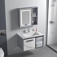 {SG Sales}Vanity Cabinet Bathroom Cabinet Set Ceramic Integrated Light Luxury Small Apartment Bathroom Stone Plate Wash Basin Cabinet Vanity Cabinet Bathroom Mirror Wash Basin Toilet