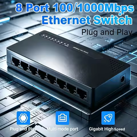 8 Port Gigabit Ethernet Switch 10/100/1000Mbps Desktop Network Switch 1Gbps Network Switch Plug&Play