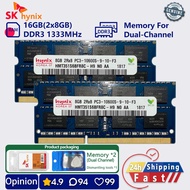 SK hynix 16gb 8gb 1333mhz ddr3 memory laptop Dual Channel sodimm pc3 10600 1.5v RAM