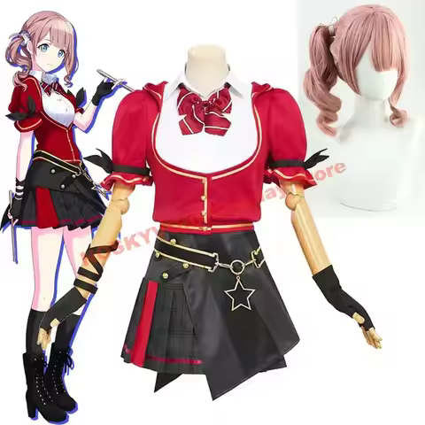 Leo/need Mochizuki Honami Cosplay Costume Virtual Band Drummer Hnm Wigs Headwear Miku;Colorful Stage