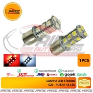 MERAH LED BRAKE S20 4 FEET BLITZ 18 LED Red Strobe Flashing Light Bulb - 1pcs