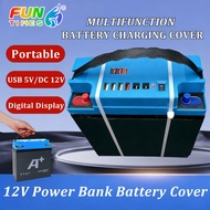 FUNTIMES 12V POWER BANK BATTERY COVER ACCESSORIES, POWER BANK WITH USB/DC INTERFACE