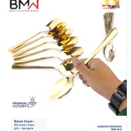 (6 PCS) 52GRAM PREMIUM MOTIF GOLD FORKSPOT/GOLD FORK SPOON SET/ FORK SPOON