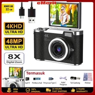 180° Flip Screen Selfile Camera Digital Camera 4K 48MP Retro Digital CCD Camera for Student