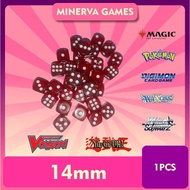 Novice Dice Dice Clear Transparent 14mm Pokemon MTG digimon - Red