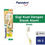 Pepsodent Siwak Toothbrush contains 2