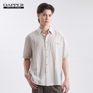 DAPPER เสื้อเชิ้ตแขนสั้น Textured Weave Shirt สีเทา