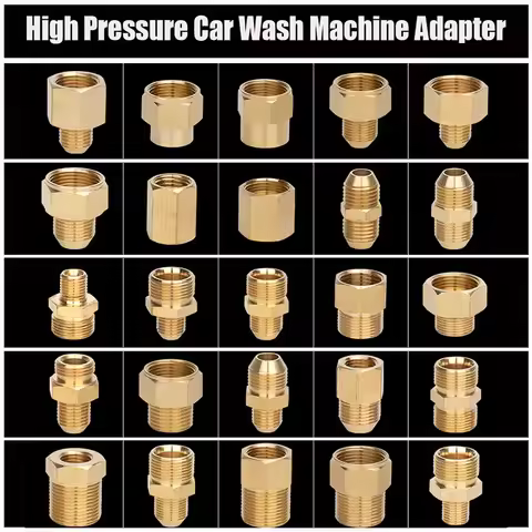 Reducing Brass Fitting 3/8" 1/2" M14 M18 M22 Thread Connector Male Female Adaptor Pressure Washer Gu