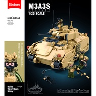 Sluban Building Blocks Bricks Model-1/35 M3A3S Bradley 905Pcs M38-B1363