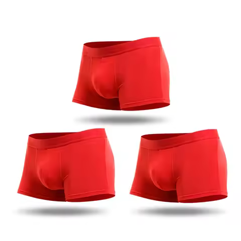 1pc Men's underwear Men's boxers This man's gift is a pig red wedding thin boxers bottom shorts