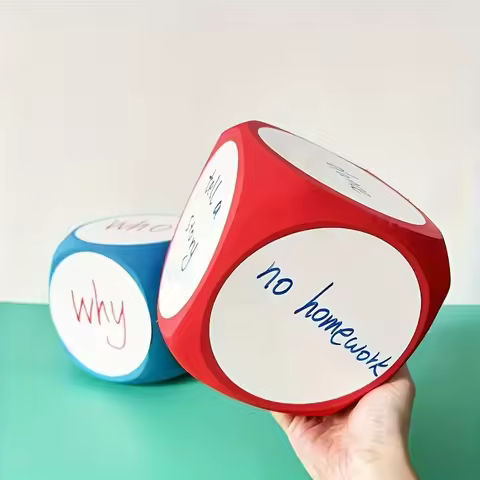 Whiteboard Dice Set, Reusable and Erasable Fun Classroom Props - Suitable for Developing Math and En