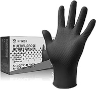 Infimor Heavy Duty Diamond Texture Nitrile Gloves(M-XXL), Box/50, Black