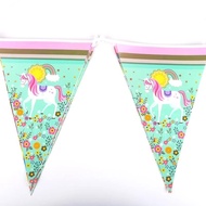 Unicorn party banner ready stock mint green toys for girls