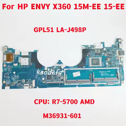 GPL51 LA-J498P For HP ENVY X360 15M-EE 15-EE Laptop Motherboard CPU: R5-5500U R7-5700U AMD M36931-60