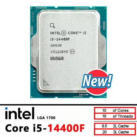 Intel New i5 14400F Core I5-14400F CPU processor LGA 1700 , but without cooler