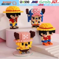 Nano Block Anime One Piece Luffy Zoro Chopper Ace Building Block Mainan Edukasi Anak Bajak Laut