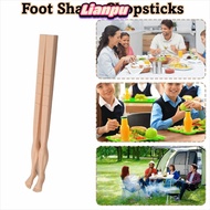 LIANPPH 1pair Foot Shape Chopsticks, With Straw Lightweight Toe-Shaped Chopsticks, Novelty Easy-to-U