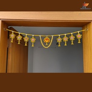 Lotus Gold Mangalsutra Wall Hanging – Colorful Beads & Charms for Deepavali Indian Festive Decoratio