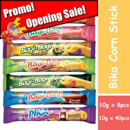 Bika Corn Stick Snack (10g x 8pcs, 10g x 40pcs) 【Cheese, Strawberry, Sweet Corn, Chicken, Seaweed, C
