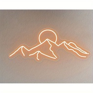 Mountain Neon Sign Light-สีสันSunset LEDตกแต่งพร้อมสวิตช์ควบคุม-สําหรับห้องนอนห้องนั่งเล่นผนังโรงแรม