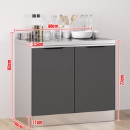 Ready Stock🔥 Stainless Steel Kitchen Storage Cabinet Sets kitchen Sink Base Simple Cabinet Stove Storage Cupboard Cabinet