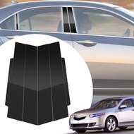 6Pcs Glossy Black Pillar Posts Covers Door Window Trim For Acura TSX 2009-2014