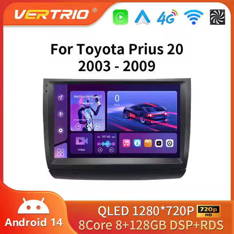 Android 16 For Toyota Prius 20 2003-2009 Carplay Auto Radio Multimedia Stereo head unit Player Navig