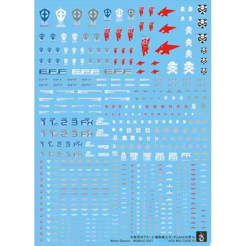 YAN Fluorescent Water Slide Decals Multiuse 01 Universal Stickers for MG RG HG 1/144 1/100 AGE Serie