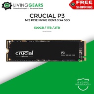 Crucial P2 / P3 M.2 PCIE NVME GEN3 X4 SSD PC Desktop & Notebook ( 250GB / 500GB / 1TB / 2TB )