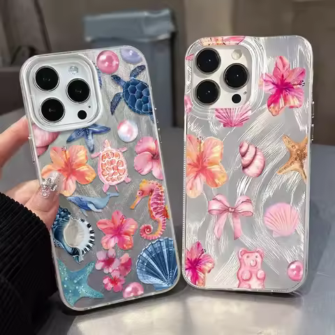 Colorful Starfish Coral Jellyfish Case For Xiaomi POCO F7 X6 X3 X5 Pro F5 M6 Pro M3 F3 Mi 15 11 Lite