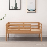 Crib Solid Wood with Guardrail Shunhong Oak Baby Bed Wood Wax Oil Simple Bedroom Yi Splicing Single 