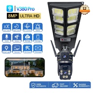 V380 PRO Solar street light CCTV Camera Outdoor Waterproof 8MP 4G Night Vision dual Lens Solar CCTV