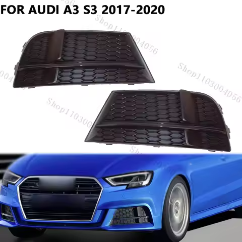 For Audi A3 S3 2017-2020 Fog Light Cover Front Bumper Fog Lamp Cover Grille Driver/Passenger Side Gr