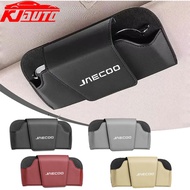Jaecoo Car Sun Visor Glasses Case Pu Leather Sunglasses Holder Storage Box Eyeglasses Organizer For 