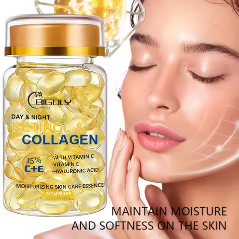 90 Capsules of Retinol + Collagen Facial Care Essence, Moisturizes and Firms the Skin, Makes the Fac
