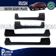 TRD Toyota Rush G E - Aruz 2018 Outer Scuff Plate Door Side Step Sill Guard Protector Black -4 Pcs.