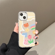 เคส Iphone Shell Makeup Mirror สำหรับ Iphone 15 7 Plus 11 Pro Max 13 11 14 12 Pro Max XR 6s 7 8 6 14 Plus X XS Max SE 2020 อาร์ตแฟชั่น Tpu Soft Case