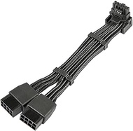 12VHPWR 90 Degree Adapter to 2X 8Pin: 16AWG 16 PIN GPU Right Angle PCI-E 5.0 Extension for for Graph