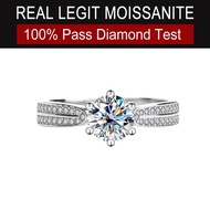 Real Moissanite Classic Star Queen Ring S925 Sterling Silver 2ct 3ct Round Cut Moissanite Diamond We