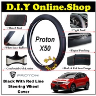 PROTON X50 BLACK/RED LINES STEERING WHEEL COVER