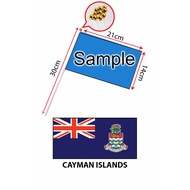Cayman Island Hand Flag With Stick (14x21cm)/ Bendera Tangan Dunia Cayman Island (14x21cm)