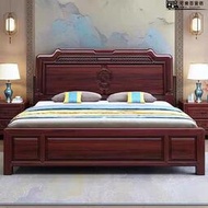 中式實木床1.8米雙人床雕花床1.5用臥室仿古儲物床