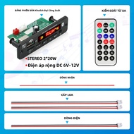 Mạch Giải Mã MP3 Bluetooth 5.0 DC 12V Với Amply 20W Hỗ Trợ Loa Xe Hơi Ghi Âm Cuộc Gọi Module USB TF