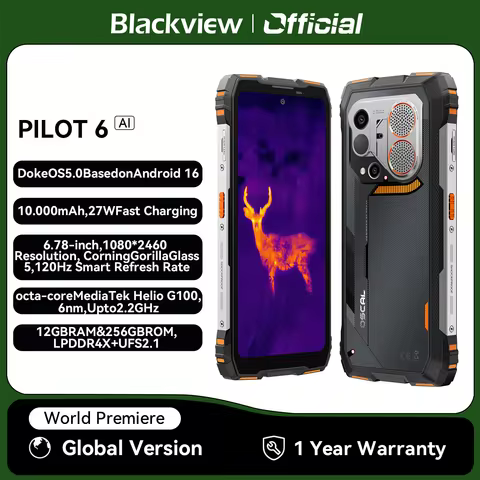Blackview OSCAL PILOT 6 thermal imaging Rugged Smartphone MTK G100 6.67" 2.4K Display 120Hz, 12GB 25
