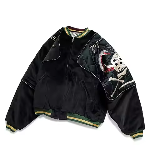 Kapital Jacket Embroidered Skeleton Plush Velvet Jackets Coat Unisex Real Photo