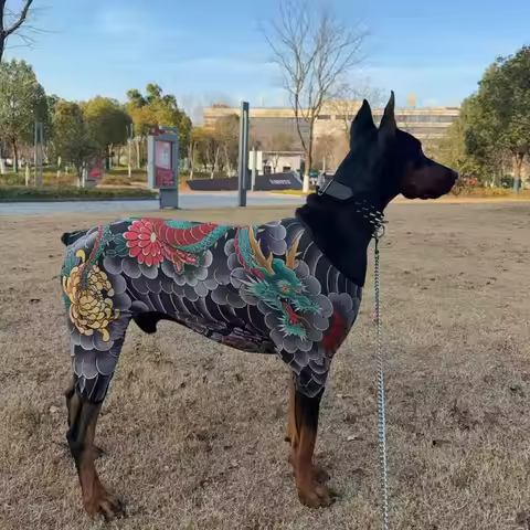 Dog Tattoo Costume Funny Pets 4-Legged Jumpsuit for Dogs All-Season Designer Dog Clothes